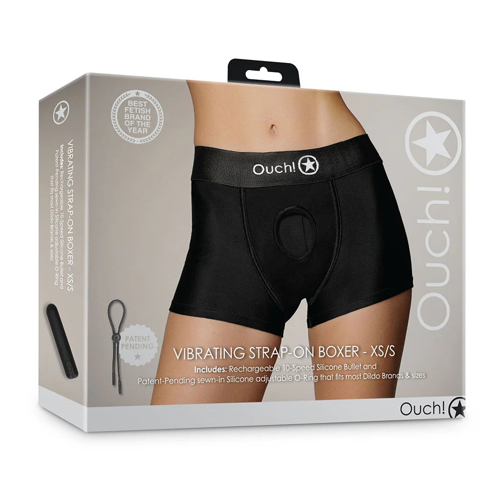 Ouch! Vibrating Strap-On Boxer Rechargeable