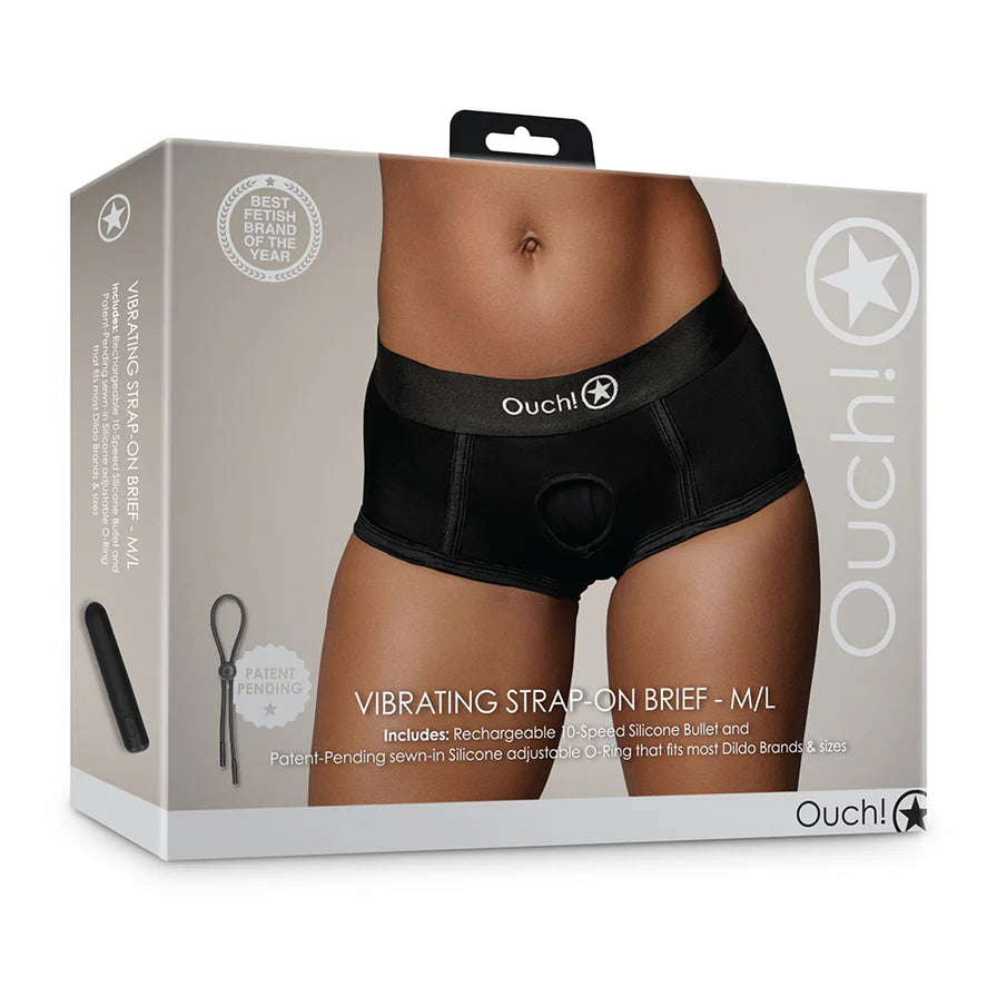 Ouch! Vibrating Strap-On Brief Rechargeable