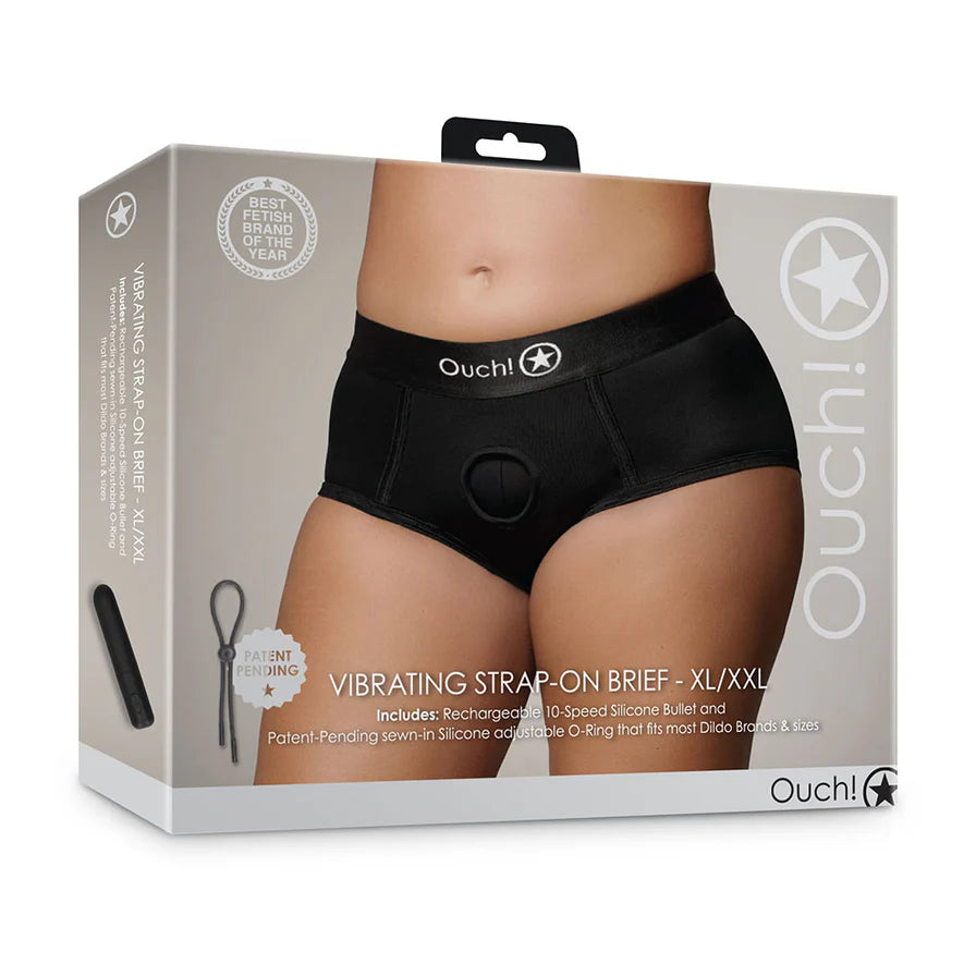 Ouch! Vibrating Strap-On Brief Rechargeable