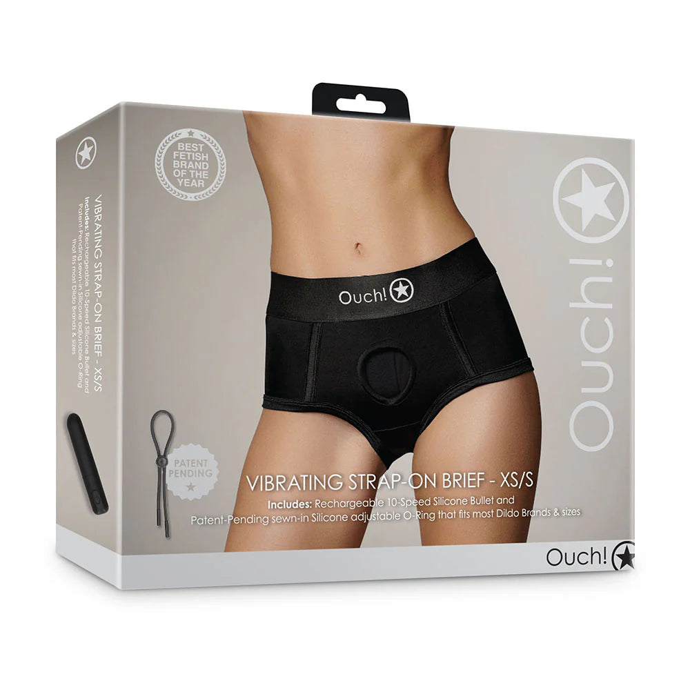 Ouch! Vibrating Strap-On Brief Rechargeable