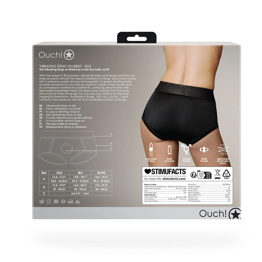 Ouch! Vibrating Strap-On Brief Rechargeable