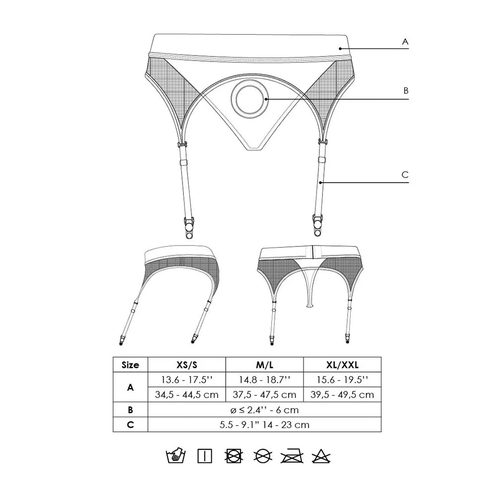 Ouch! Vibrating Strap-On Thong with Adjustable Garters Rechargeable