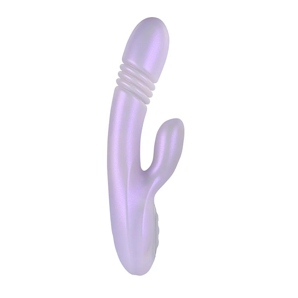 Playboy Bumping Bunny Rechargeable Thrusting Warming Silicone Dual Stimulation Vibrator