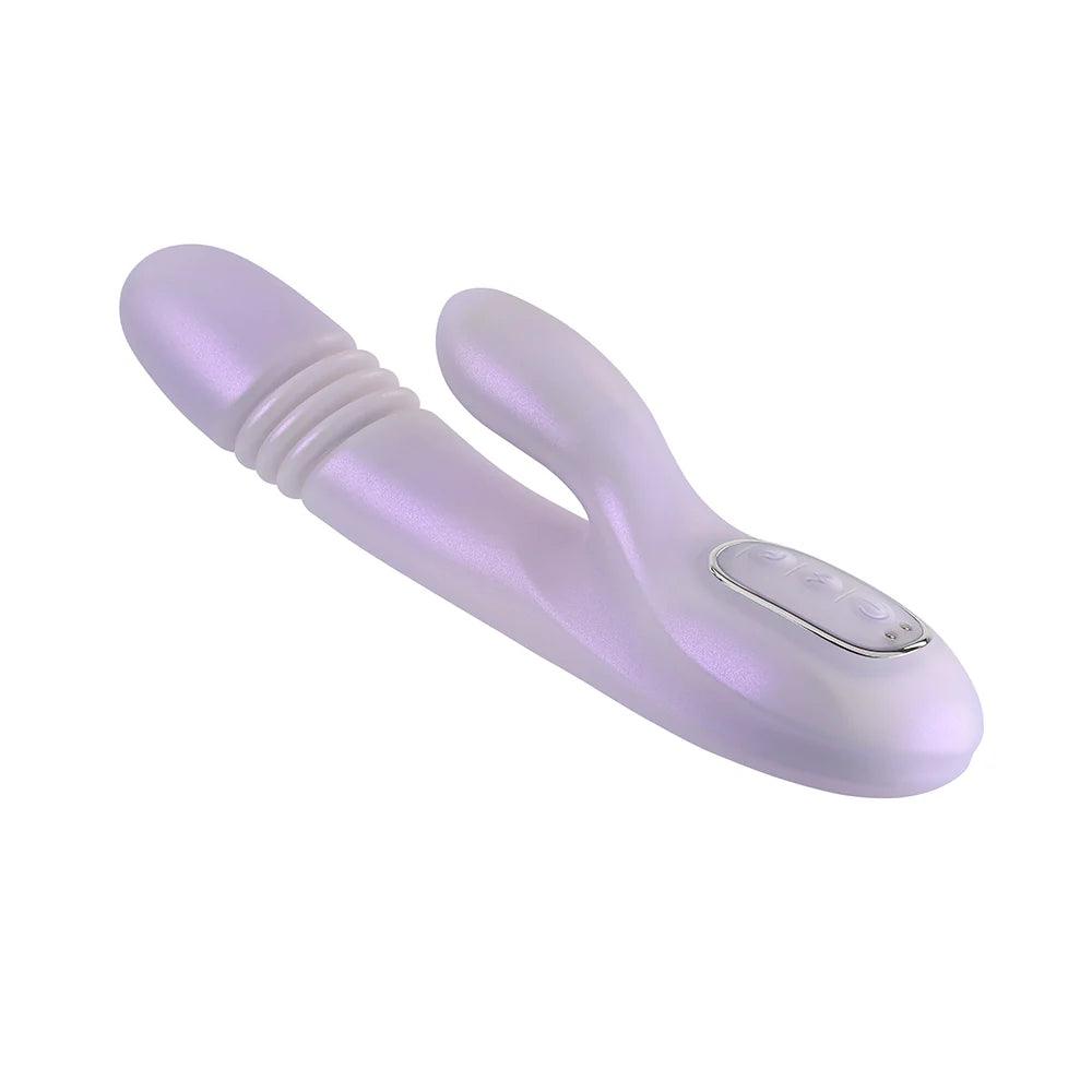 Playboy Bumping Bunny Rechargeable Thrusting Warming Silicone Dual Stimulation Vibrator