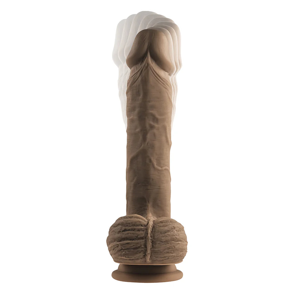 Evolved Full Monty Rechargeable Remote-Controlled Thrusting Twirling 9 in. Silicone Dildo