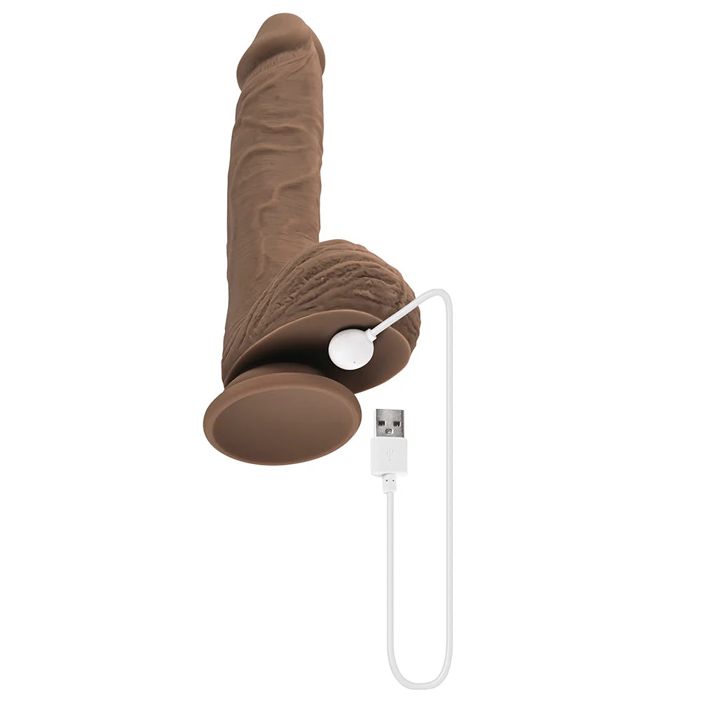 Evolved Full Monty Rechargeable Remote-Controlled Thrusting Twirling 9 in. Silicone Dildo