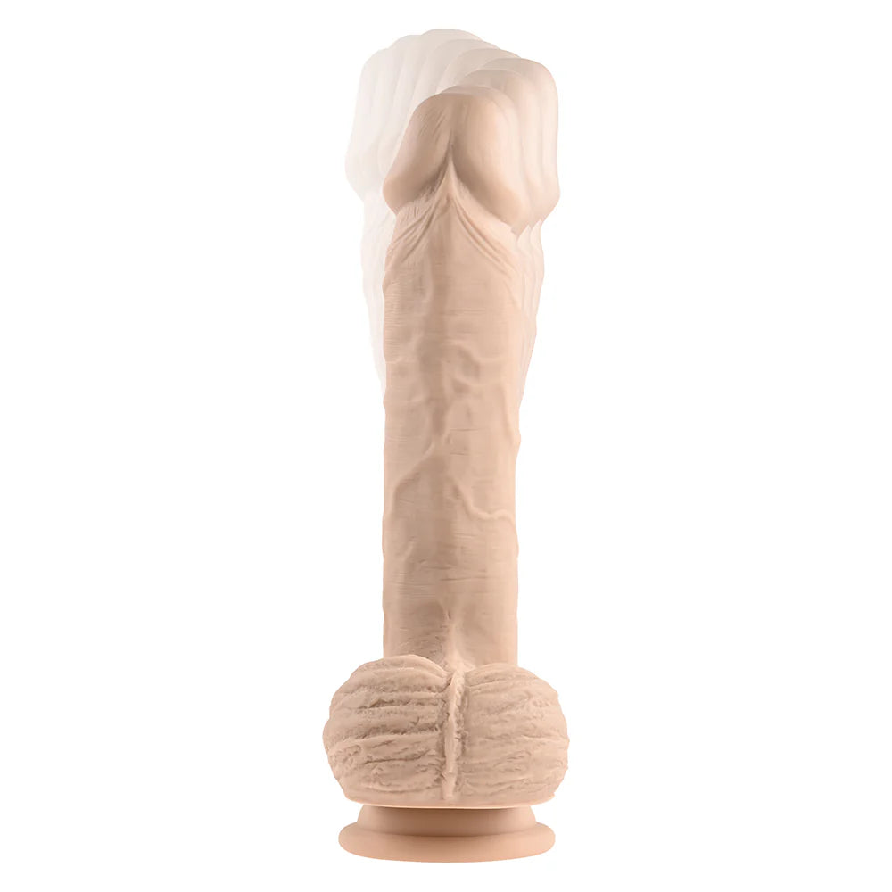 Evolved Full Monty Rechargeable Remote-Controlled Thrusting Twirling 9 in. Silicone Dildo