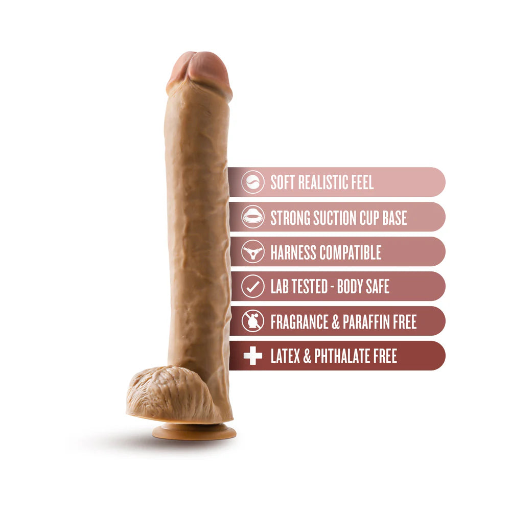 Blush Dr. Skin Silver Collection Dr. Michael Dildo with Balls and Suction Cup 14in