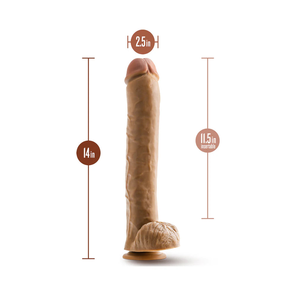 Blush Dr. Skin Silver Collection Dr. Michael Dildo with Balls and Suction Cup 14in