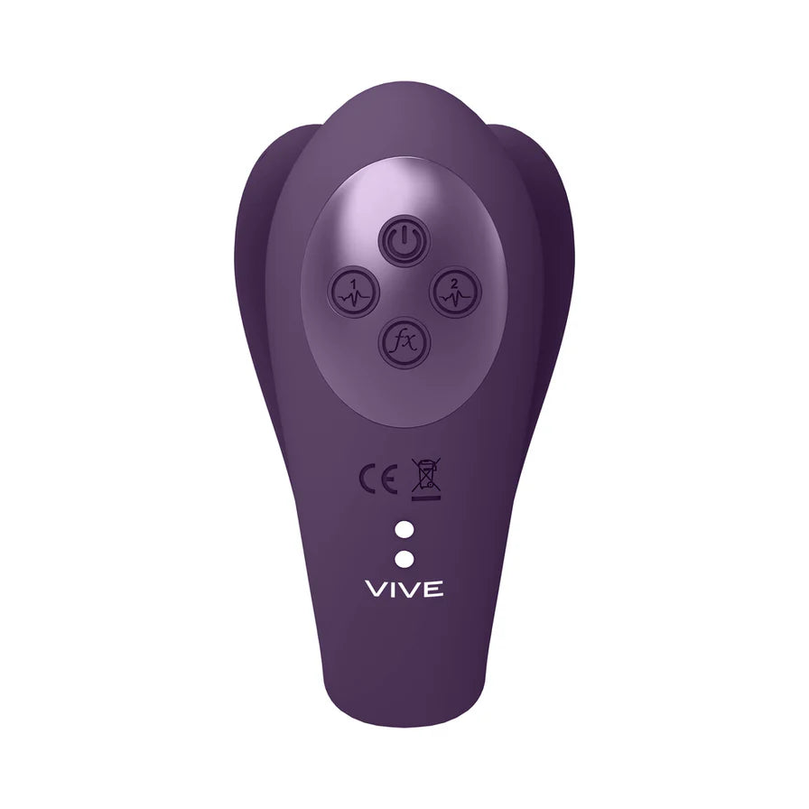 VIVE YOKO Rechargeable Triple Action Silicone Vibrator Dual Prongs with Clitoral Pulse Wave