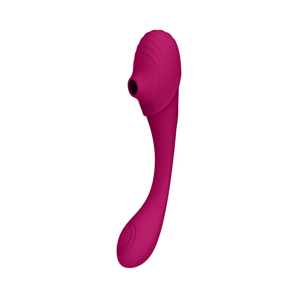 VIVE MIRAI Rechargeable Double Ended Pulse Wave & Air Wave Bendable Silicone Vibrator