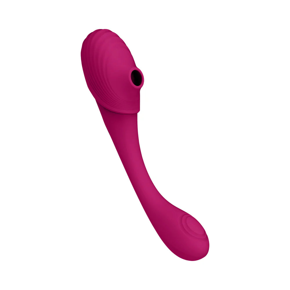 VIVE MIRAI Rechargeable Double Ended Pulse Wave & Air Wave Bendable Silicone Vibrator