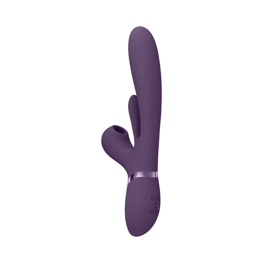 VIVE ENA Rechargeable Thrusting Silicone G-Spot Vibrator with Flapping Tongue and Air Wave Stimulator