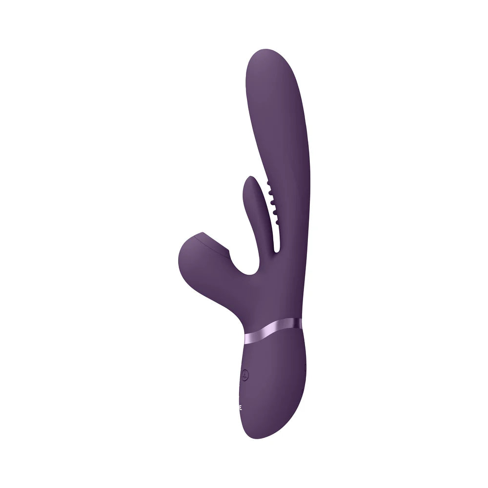 VIVE ENA Rechargeable Thrusting Silicone G-Spot Vibrator with Flapping Tongue and Air Wave Stimulator