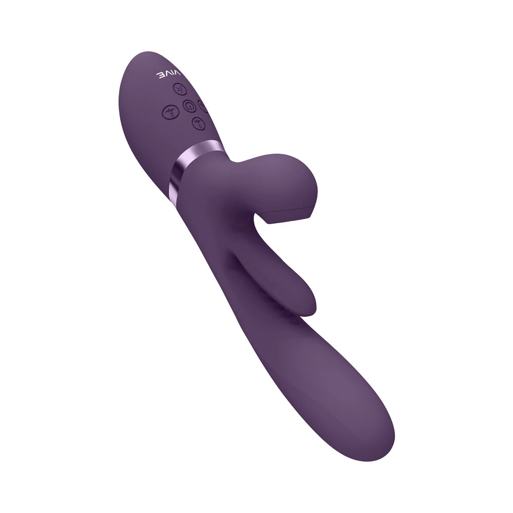 VIVE ENA Rechargeable Thrusting Silicone G-Spot Vibrator with Flapping Tongue and Air Wave Stimulator