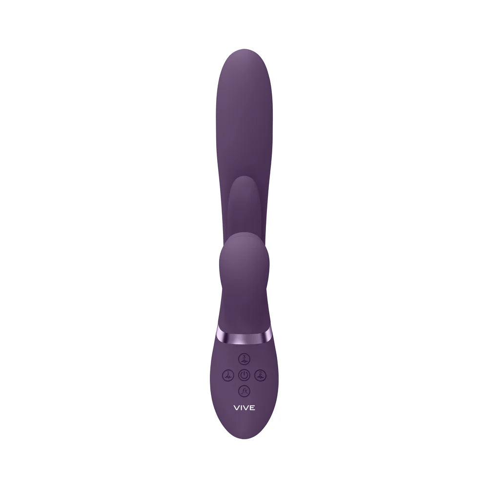 VIVE ENA Rechargeable Thrusting Silicone G-Spot Vibrator with Flapping Tongue and Air Wave Stimulator