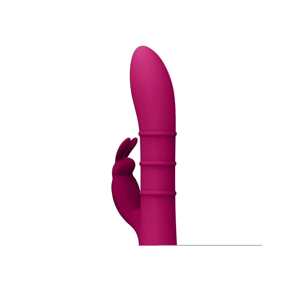 VIVE SORA Rechargeable Silicone G-Spot Rabbit Vibrator with Up & Down Stimulating Rings