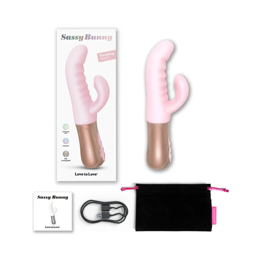 Love to Love Sassy Bunny Dual Motor Rechargeable Silicone Thrusting Rabbit Vibrator