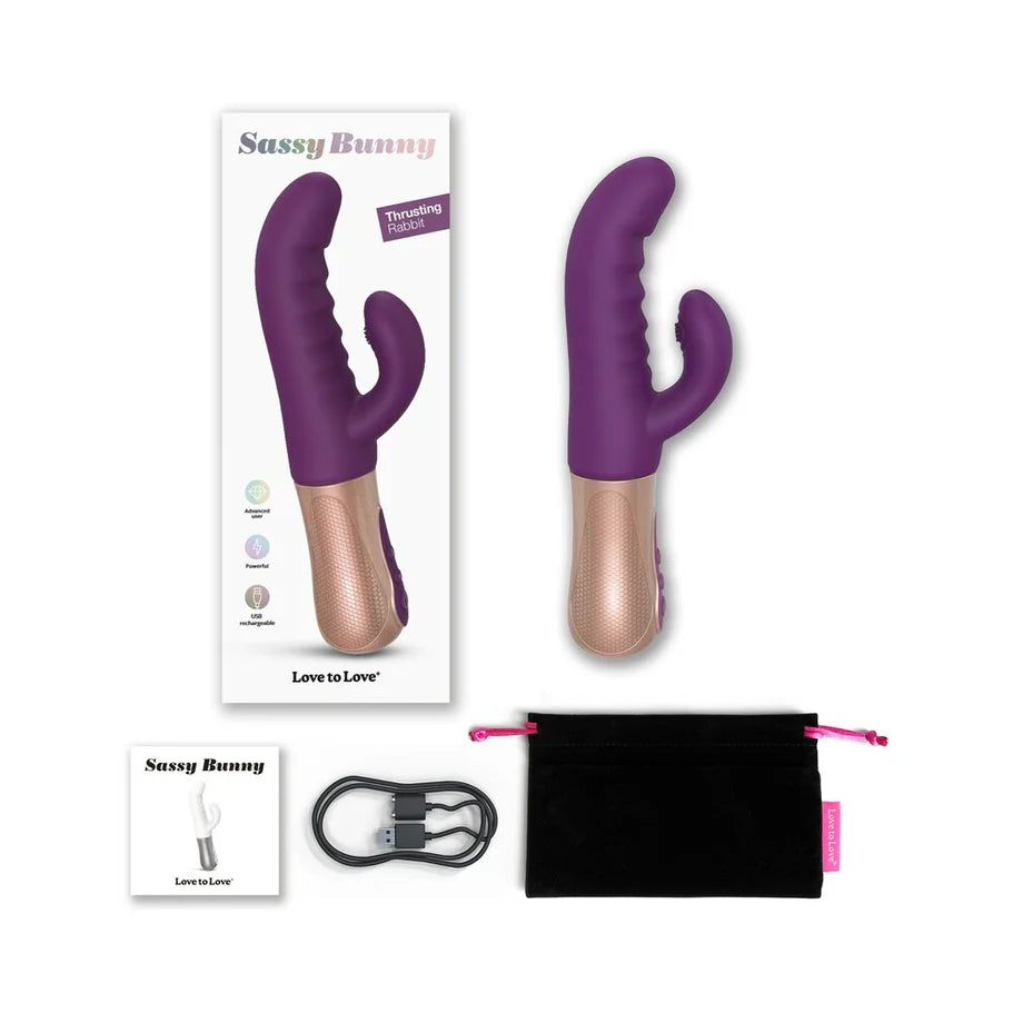 Love to Love Sassy Bunny Dual Motor Rechargeable Silicone Thrusting Rabbit Vibrator