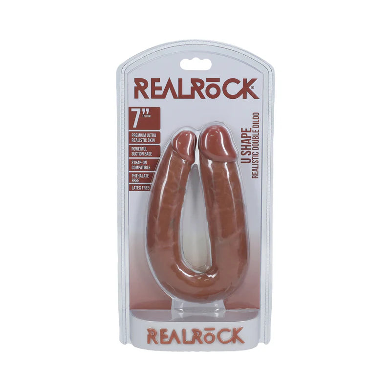 RealRock Ultra Realistic Skin U Shaped Double Dildo 7in