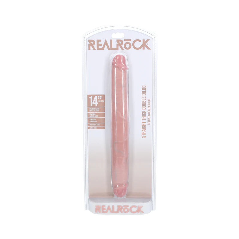 RealRock Realistic Skin Thick Double Ended Dong 14in