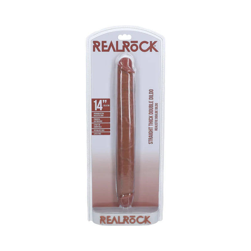 RealRock Realistic Skin Thick Double Ended Dong 14in