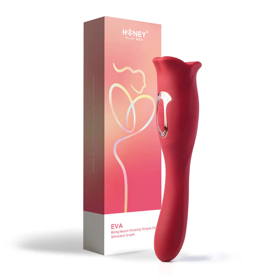 Honey Play Box Eva Sucking Mouth Tongue Clit Stimulator and G-spot Vibrator