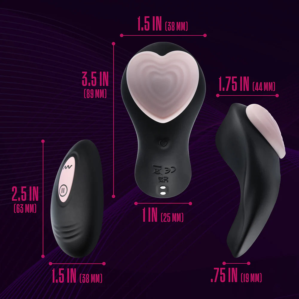 Temptasia Heartbeat Rechargeable Silicone Panty Vibe with Remote