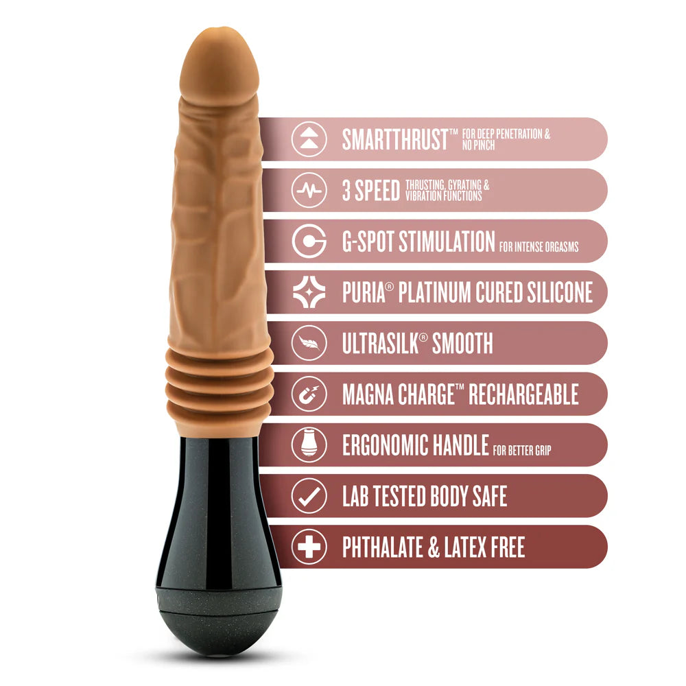 Blush Dr. Skin Silicone Dr. Arthur Thrusting Gyrating Vibrating Dildo