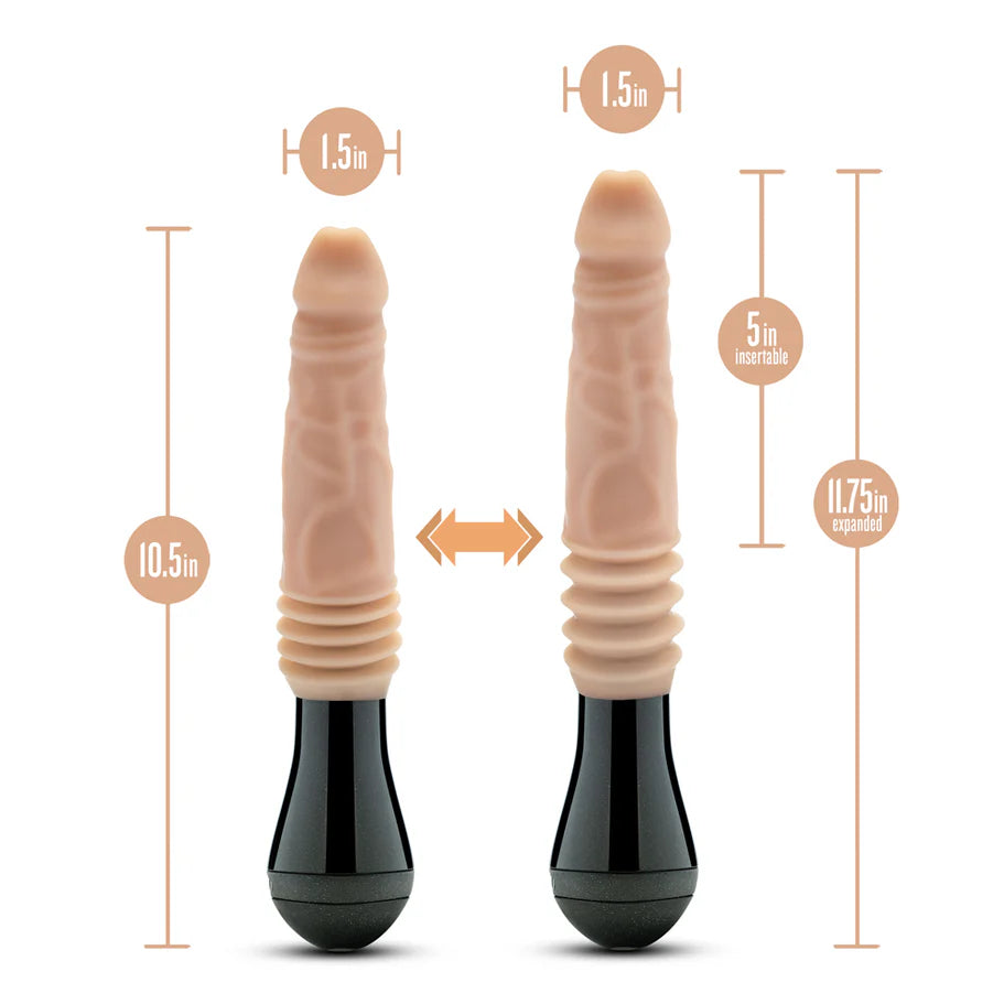 Blush Dr. Skin Silicone Dr. Knight Thrusting Gyrating Vibrating Dildo