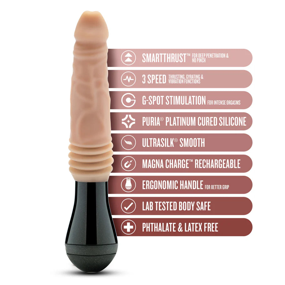 Blush Dr. Skin Silicone Dr. Knight Thrusting Gyrating Vibrating Dildo