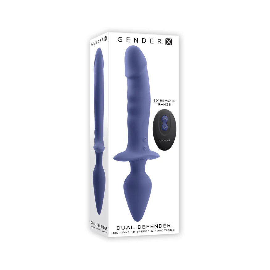 Gender X Dual Defender Rechargeable Silicone Dual Vibrator/Probe with Remote Control