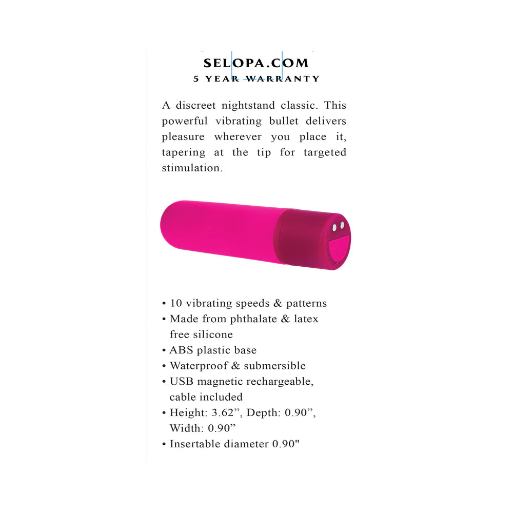 Selopa Tiny Temptation Rechargeable Silicone Bullet Vibrator