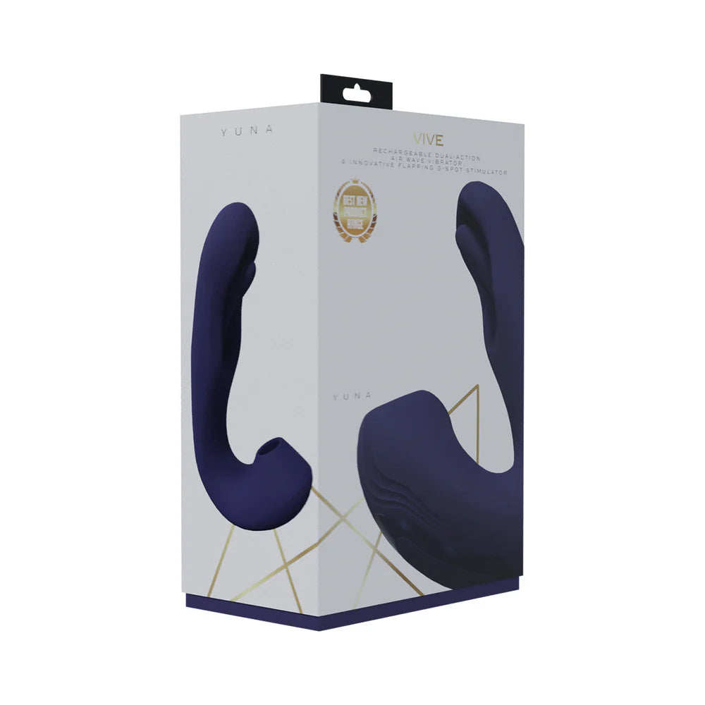 VIVE Yuna Rechargeable Dual Motor Airwave Vibrator with Innovative G-Spot Flapping Stimulator