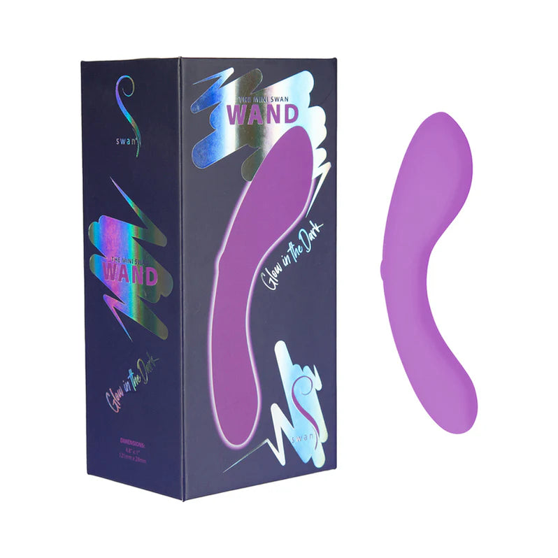 Swan Mini Swan Wand Rechargeable Silicone Glow in the Dark Massager