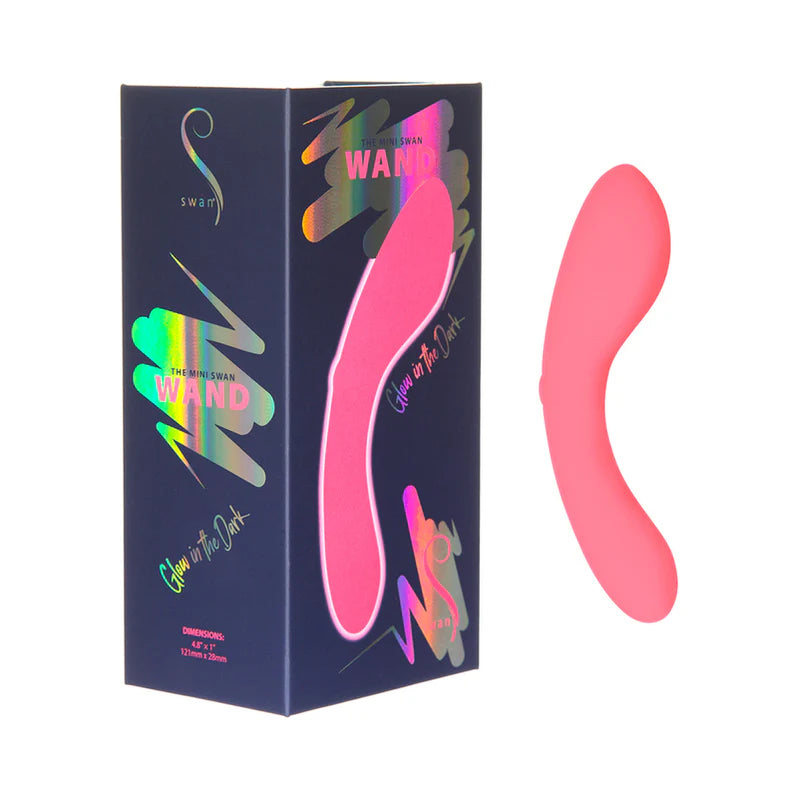 Swan Mini Swan Wand Rechargeable Silicone Glow in the Dark Massager