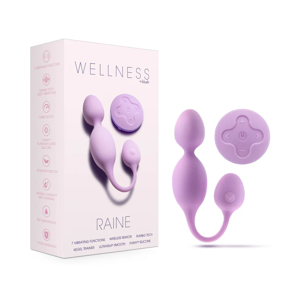 Wellness Raine Rechargeable Silicone Vibrating Kegel Ball with Remote