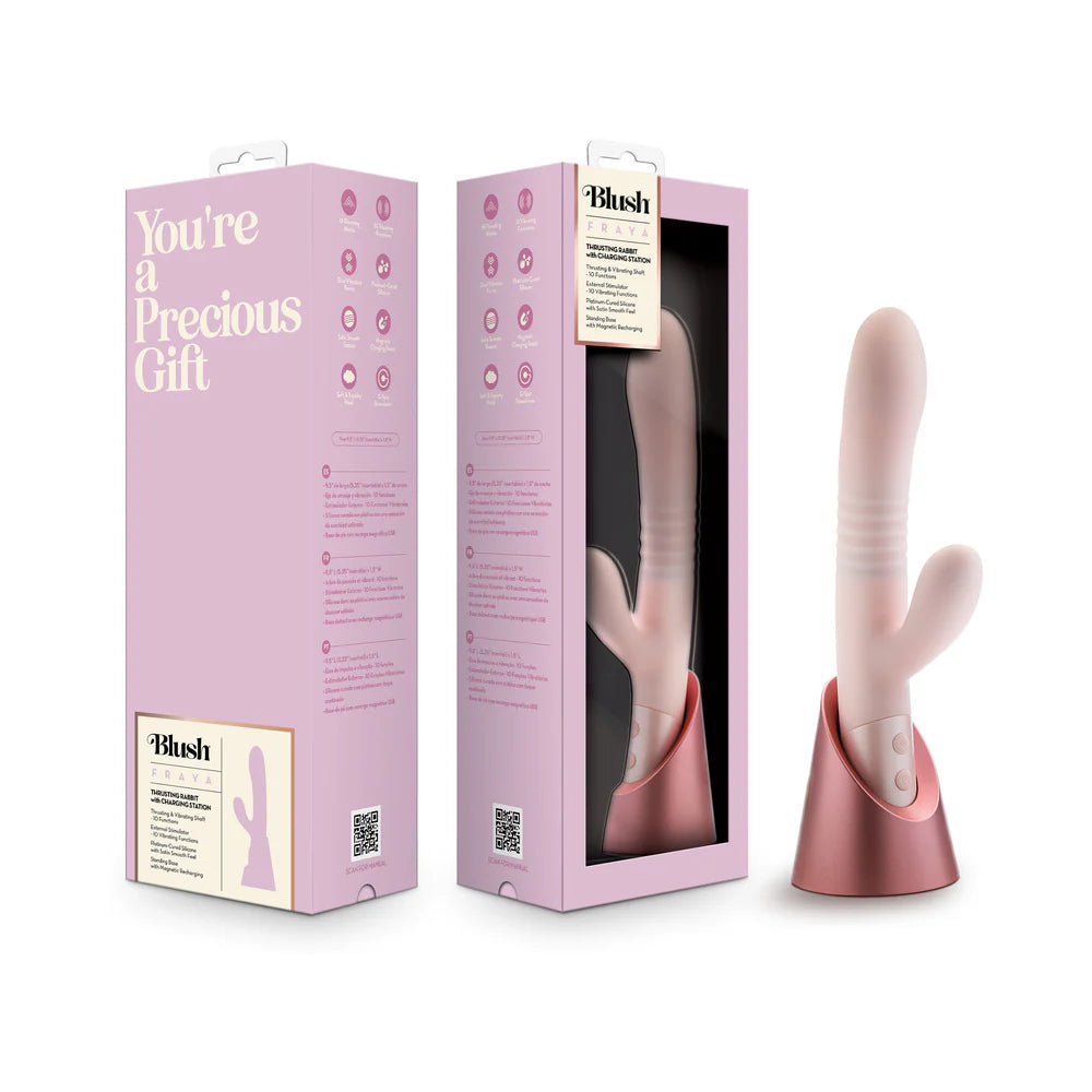 Blush Collection Fraya Rechargeable Silicone Rabbit Vibrator - Pink