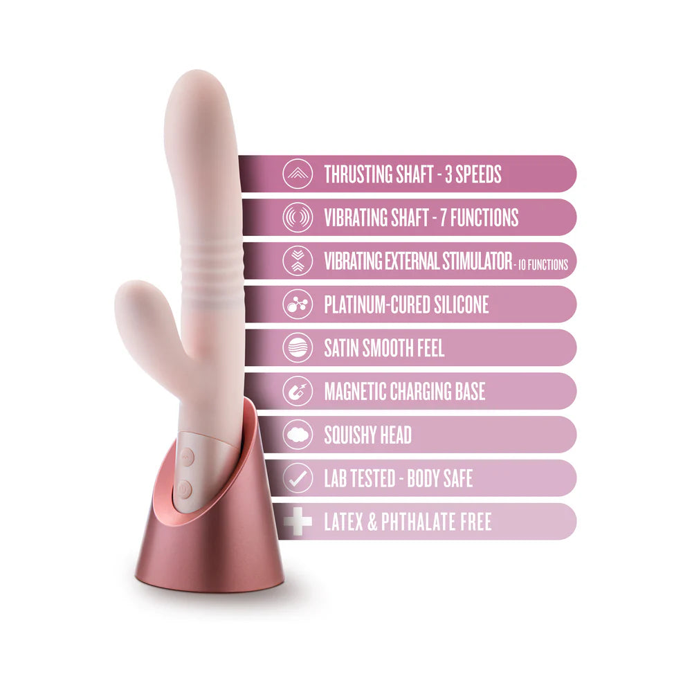 Blush Collection Fraya Rechargeable Silicone Rabbit Vibrator - Pink