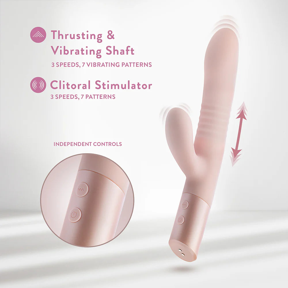 Blush Collection Fraya Rechargeable Silicone Rabbit Vibrator - Pink