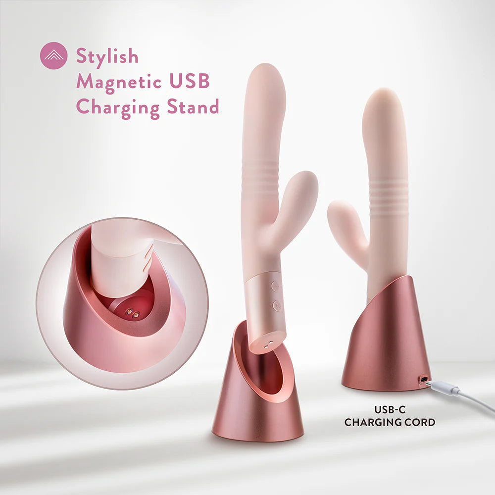 Blush Collection Fraya Rechargeable Silicone Rabbit Vibrator - Pink