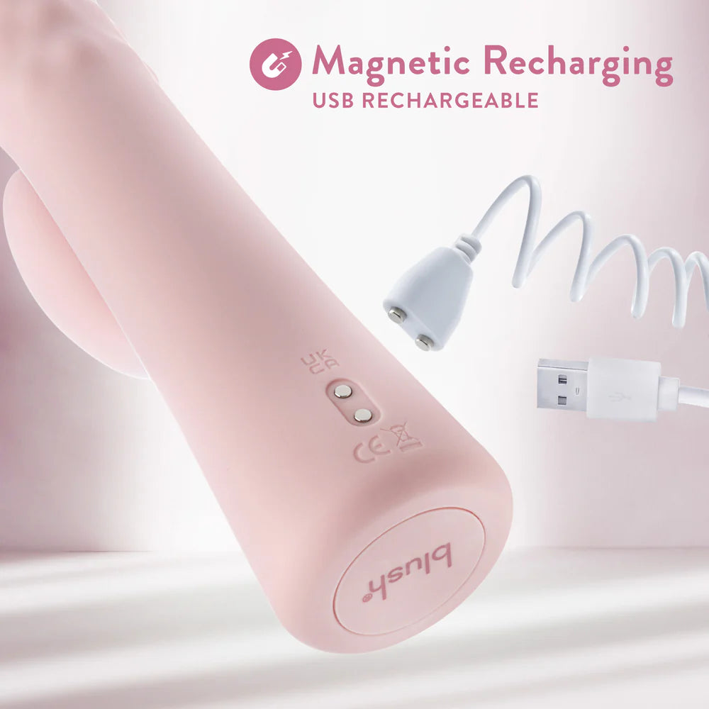 Blush Jaymie Rechargeable Silicone Rabbit Vibrator - Pink