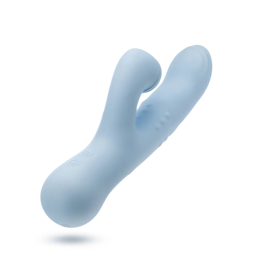 Blush Devin Rechargeable Silicone Rabbit Vibrator - Blue