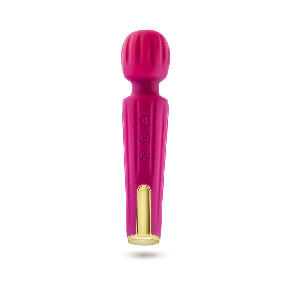 Blush Allana Velvet Rechargeable Silicone Wand Vibrator- Magenta/Rose Gold