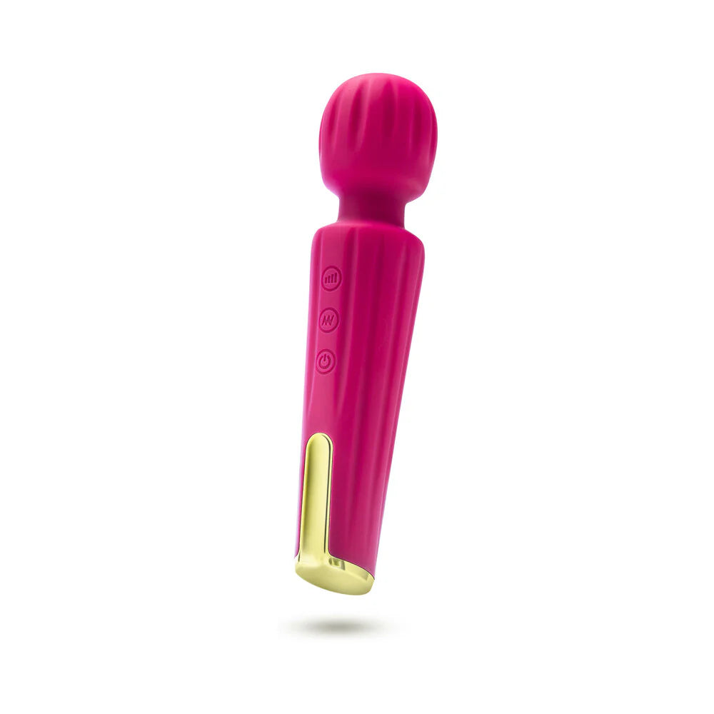 Blush Allana Velvet Rechargeable Silicone Wand Vibrator- Magenta/Rose Gold