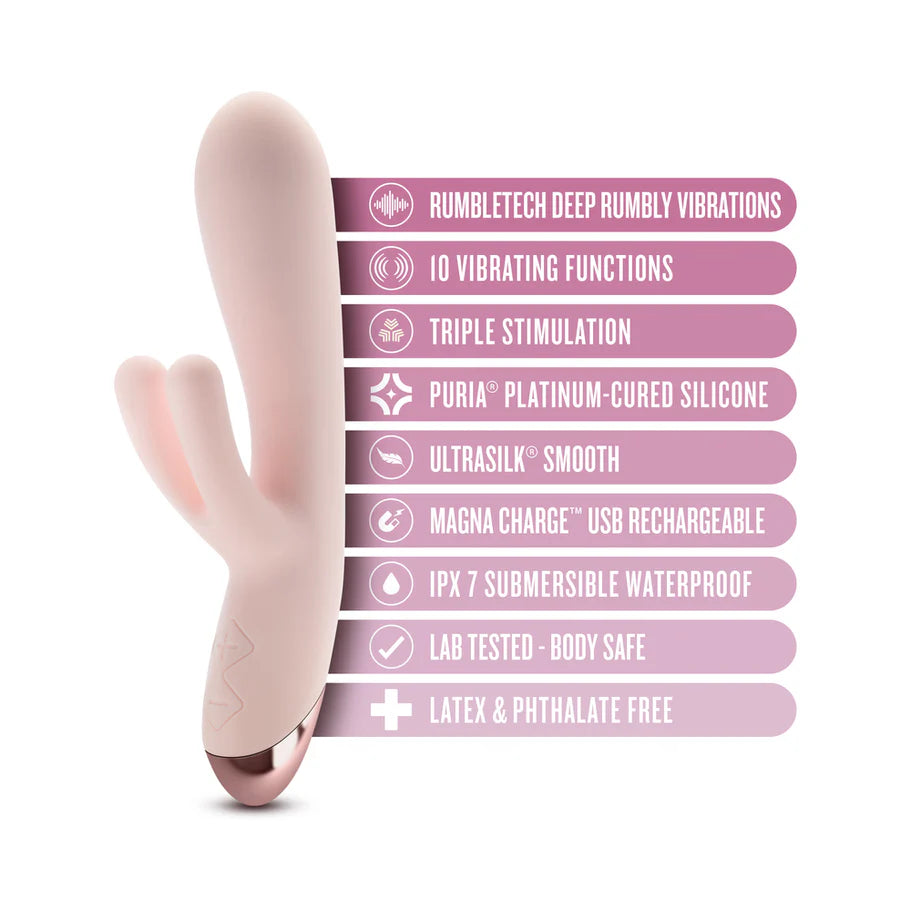 Blush Collection Elora Rechargeable Silicone Rabbit Vibrator - Pink