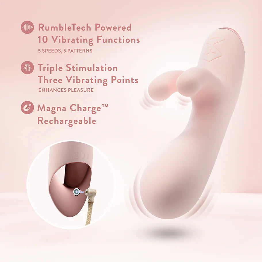 Blush Collection Elora Rechargeable Silicone Rabbit Vibrator - Pink