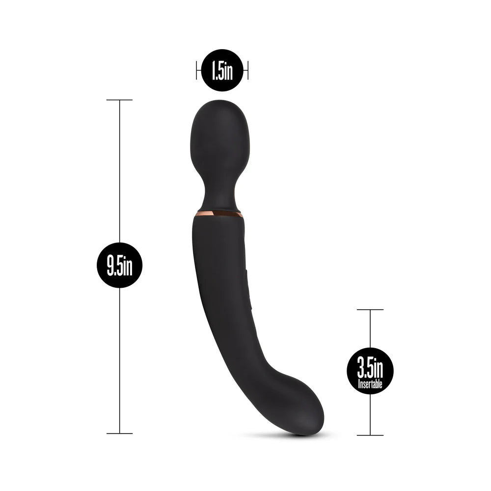 Blush Gia Rechargeable Silicone Massage Wand - Black