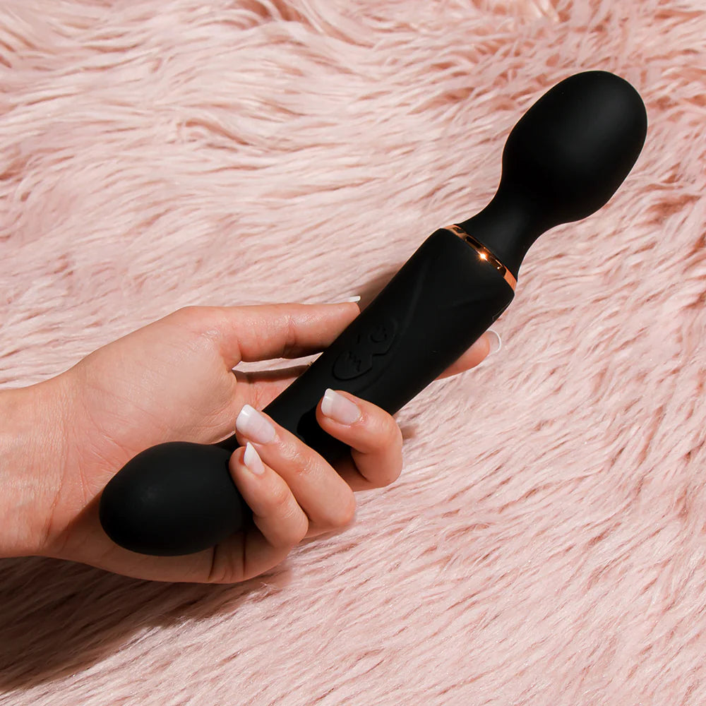 Blush Gia Rechargeable Silicone Massage Wand - Black