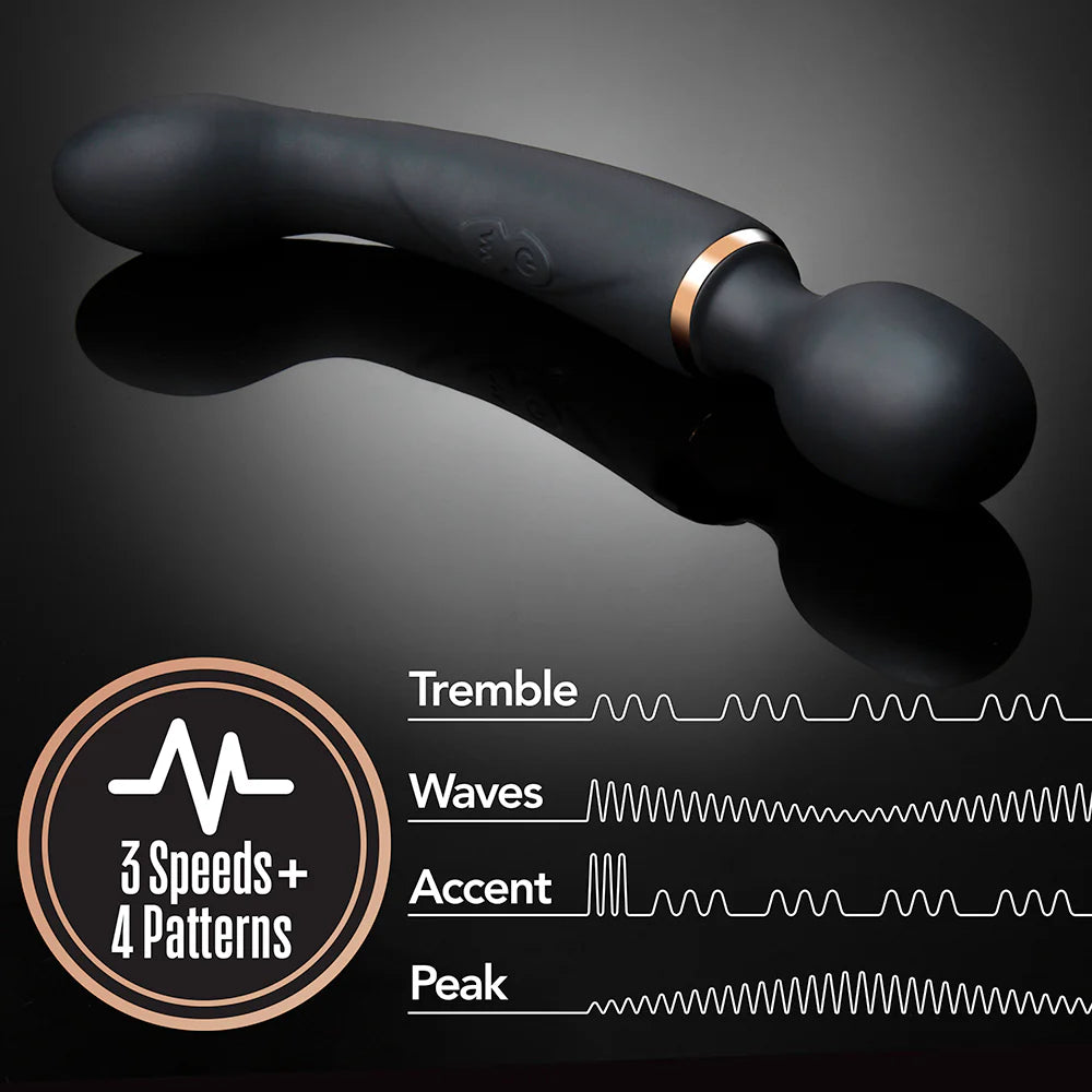 Blush Gia Rechargeable Silicone Massage Wand - Black